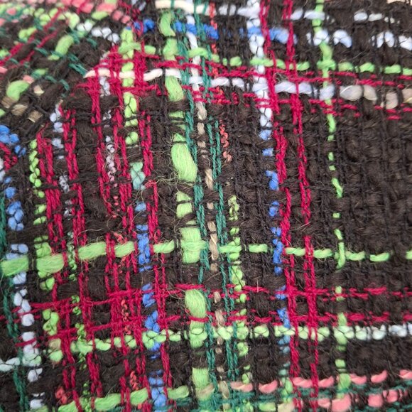 Talbots Sz 14 Petite Nehru Cropped Wool Blend Blazer Multi-Color Textured Tweed - Picture 9 of 14